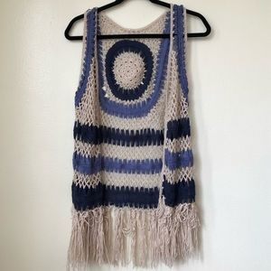 Love by Design Crochet Fringe Macrame Boho Vest